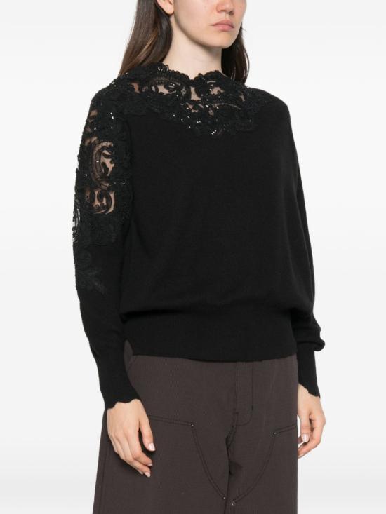 26FW 에르마노 설비노 스웨터 D495M331APCT PYU95708 BLACK - ERMANNO SCERVINO