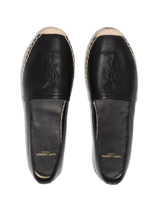 26FW 생로랑 램스킨 모노그램 에스파드리유 458573AAALP 1000 NERO - SAINT LAURENT