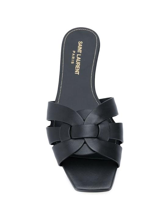26FW 생로랑 스무스 레더 트리뷰트 플랫 뮬 571952BDA00 1000 Nero - SAINT LAURENT