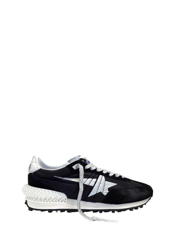 26FW 골든구스 립스탑 나일론 어퍼 & 실버 스타 마라톤 스니커즈 GMF00684F005675 90179 BLACK SILVER