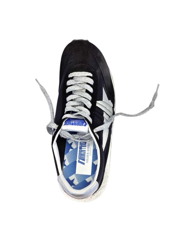 26FW 골든구스 립스탑 나일론 어퍼 & 실버 스타 마라톤 스니커즈 GMF00684F005675 90179 BLACK SILVER - GOLDEN GOOSE