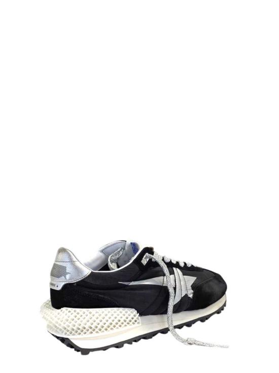 26FW 골든구스 립스탑 나일론 어퍼 & 실버 스타 마라톤 스니커즈 GMF00684F005675 90179 BLACK SILVER - GOLDEN GOOSE