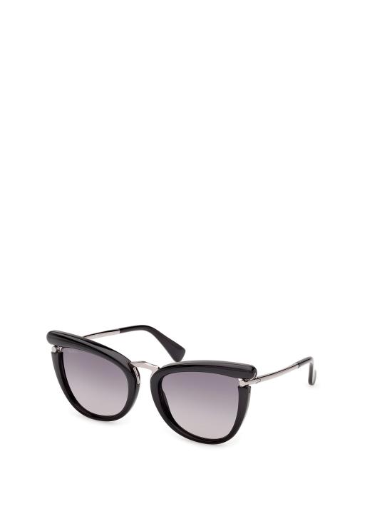 26FW 막스마라 선글라스 MM0186 01B SHINY BLACK LIGHT RUTHENIUM - MAX MARA