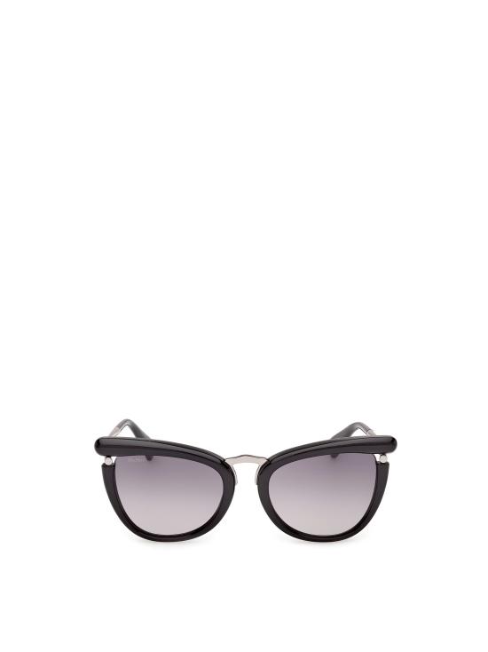 26FW 막스마라 선글라스 MM0186 01B SHINY BLACK LIGHT RUTHENIUM
