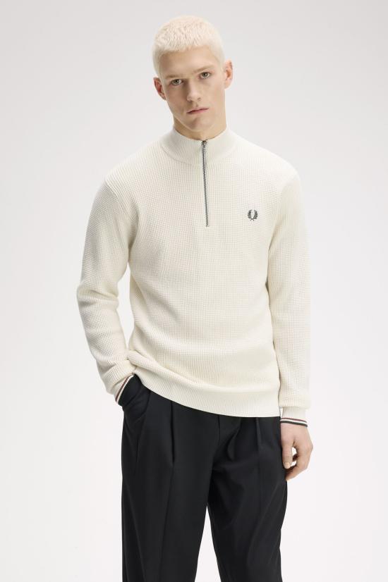 26FW 프레드페리 집업 니트 K8557 170 Ecru - FRED PERRY