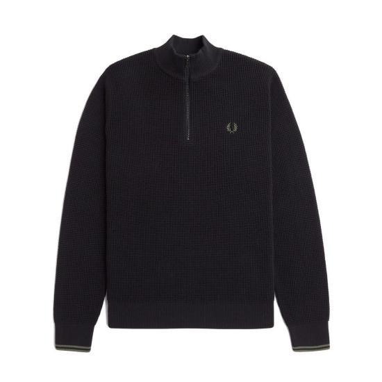 26FW 프레드페리 집업 니트 K8557 198 Black