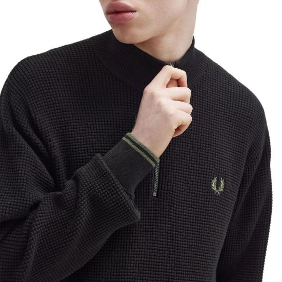26FW 프레드페리 집업 니트 K8557 198 Black - FRED PERRY