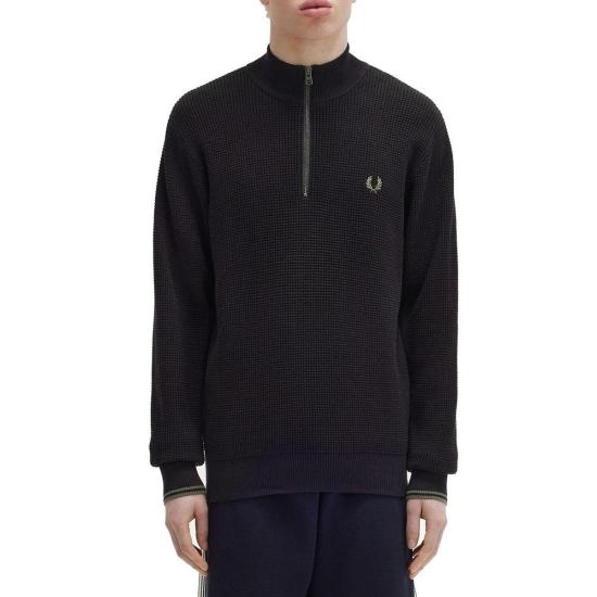 26FW 프레드페리 집업 니트 K8557 198 Black - FRED PERRY