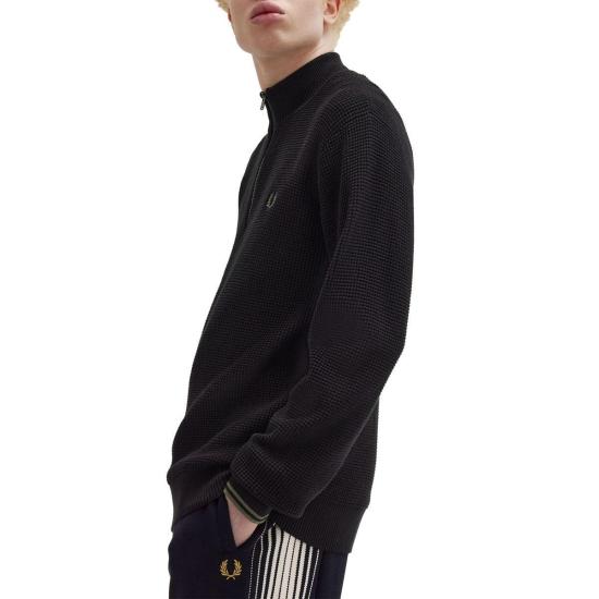 26FW 프레드페리 집업 니트 K8557 198 Black - FRED PERRY