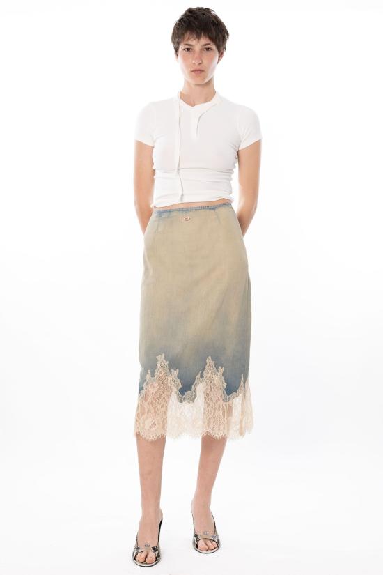 26SS 디젤 DE 머시 미디 스커트 A21784 0CEDE 01 Denim - DIESEL
