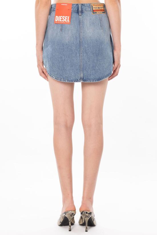 26SS 디젤 드-아드 데님 버튼-프론트 미니스커트 A17916 0IRAC 01 Denim - DIESEL
