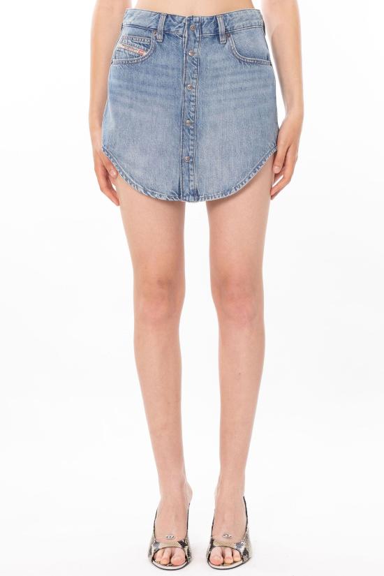 26SS 디젤 드-아드 데님 버튼-프론트 미니스커트 A17916 0IRAC 01 Denim