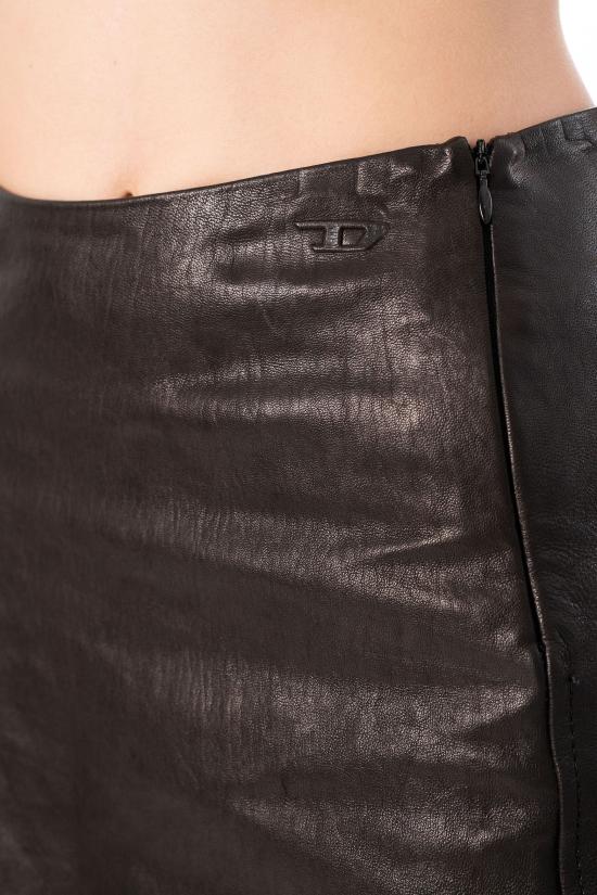 26SS 디젤 L-tron 레더 미디 스커트 A22301 0EGEW 9XX Black - DIESEL
