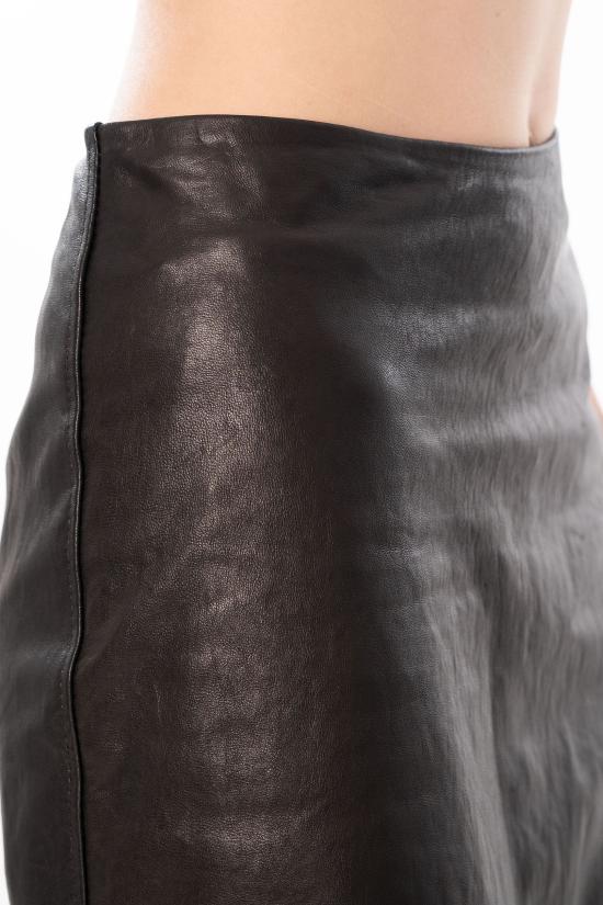 26SS 디젤 L-tron 레더 미디 스커트 A22301 0EGEW 9XX Black - DIESEL