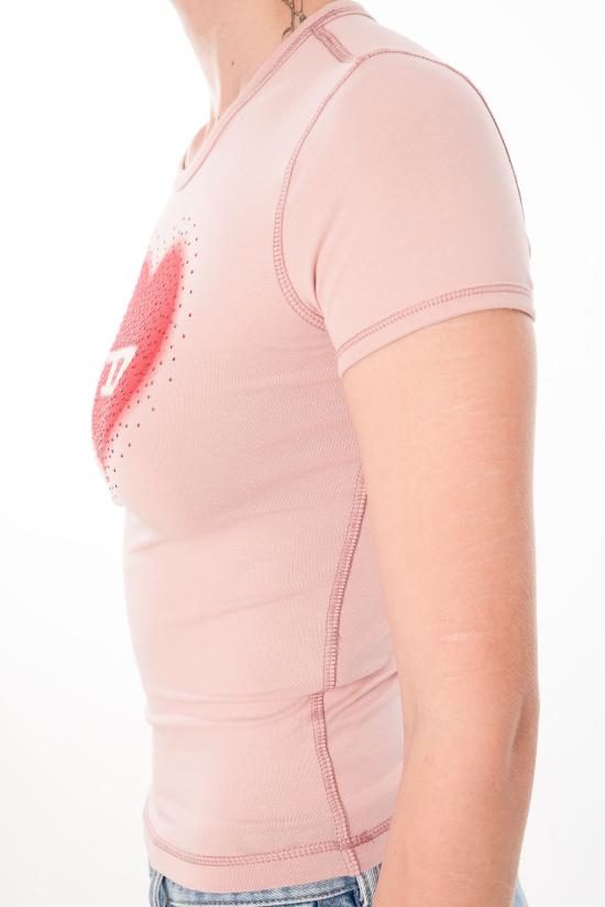 26SS 디젤 Slim heart print 티셔츠 A20980 0QHHA 33L Pink - DIESEL