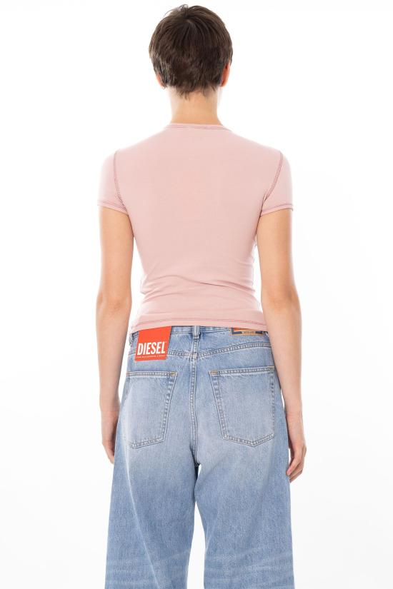26SS 디젤 Slim heart print 티셔츠 A20980 0QHHA 33L Pink - DIESEL