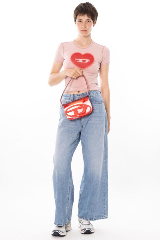 26SS 디젤 Slim heart print 티셔츠 A20980 0QHHA 33L Pink - DIESEL