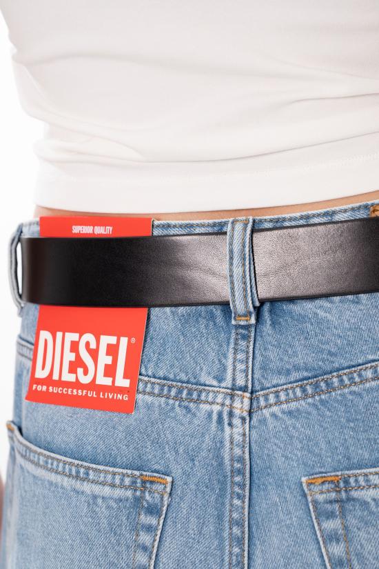 26SS 디젤 B-1DR W 레더 벨트 D 버클 X08727 PR666 H6528 Black - DIESEL