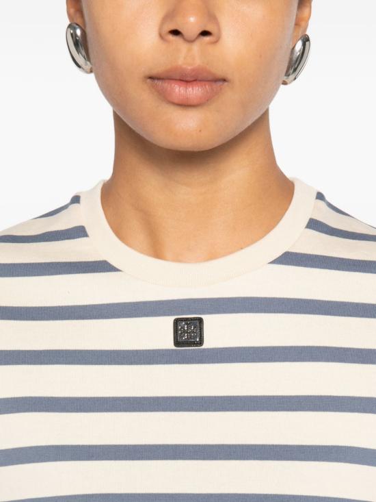 26FW 토리버치 반팔 티셔츠 183695 144 LIGHT IVORY BLUE DOM - TORY BURCH