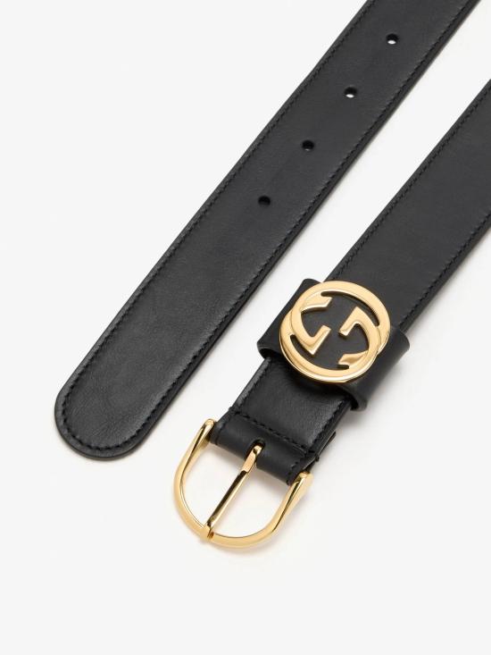 26FW 구찌 라운드 버클 벨트 874719 AAGED 1000 BLACK DOM - GUCCI