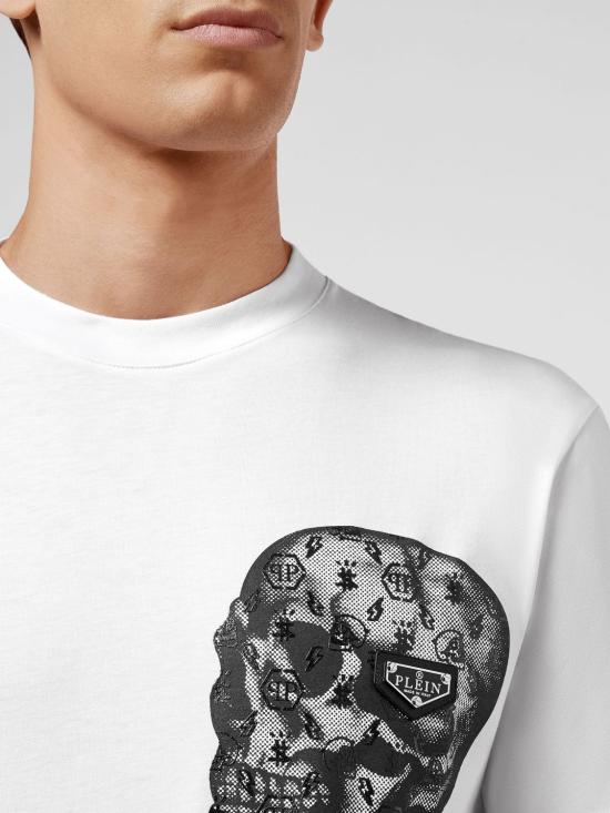26SS 필립 플레인 반팔 티셔츠 LABCUTK0034PJY002N 01 White - PHILIPP PLEIN