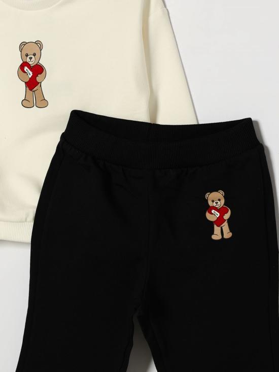 26FW [키즈] 모스키노 캐주얼 세트 MDK03GLDA63 83933 White - MOSCHINO
