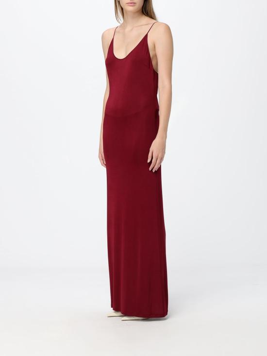26FW 생로랑 롱 원피스 876792Y38DS 5860 Burgundy - SAINT LAURENT