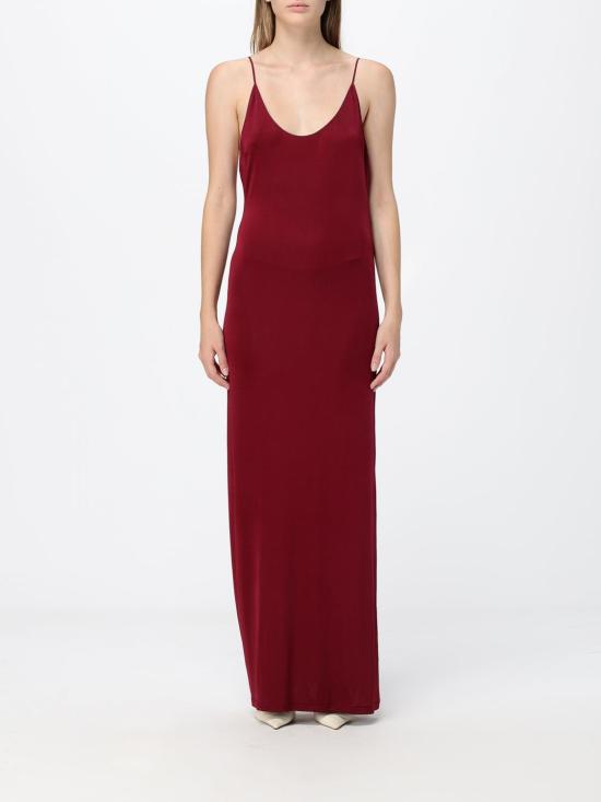 26FW 생로랑 롱 원피스 876792Y38DS 5860 Burgundy