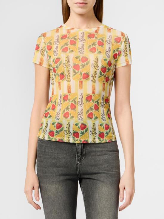 26SS 필립 플레인 반팔 티셔츠 PAFCWTK3961PTE003N 09 Yellow