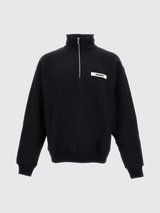 26FW 자크뮈스 하프 집업 스웨트 셔츠 SSM00313AJ00174 990 Black - JACQUEMUS