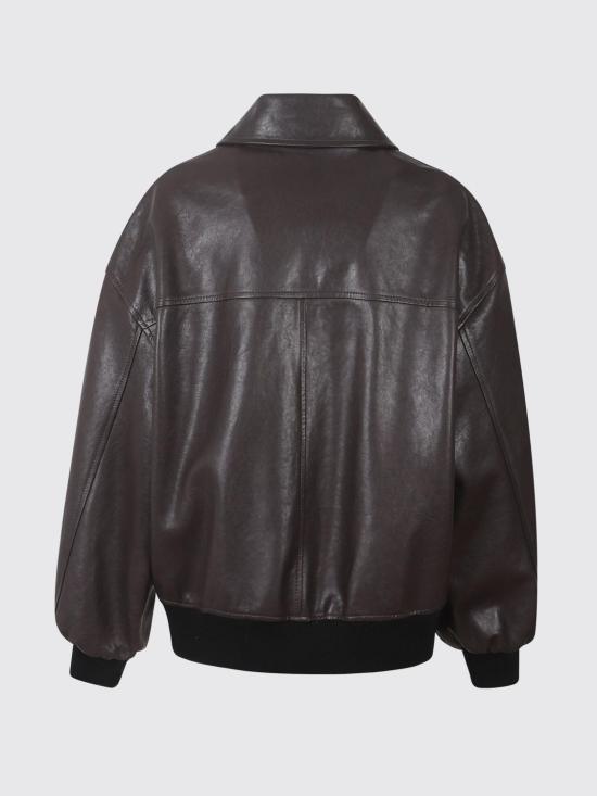 26SS 케이트 쉘맨 레더 자켓 쉘맨 레더 자켓 6166729L729 950 Brown - KHAITE