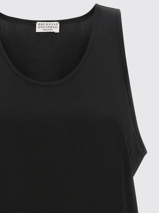 26SS 브루넬로 쿠치넬리 민소매 티셔츠 MB993DZ300 C101 Black - BRUNELLO CUCINELLI