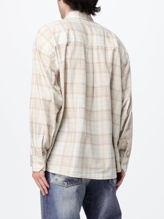 26FW 아워레가시 버로우드 체크 셔츠 버로우드 체크 셔츠 M4262BSC Beige - OUR LEGACY
