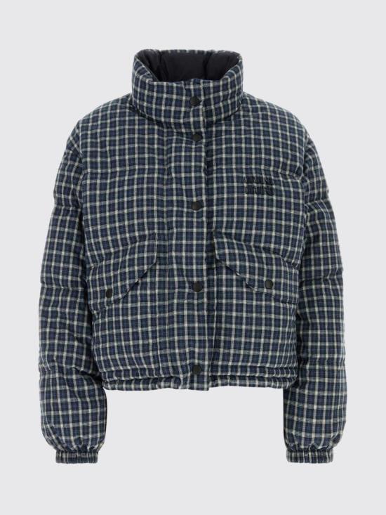 26FW 미우미우 리버서블 플란넬 다운 자켓 리버서블 플란넬 다운 자켓 ML1550SOOO6060 F022X Blue