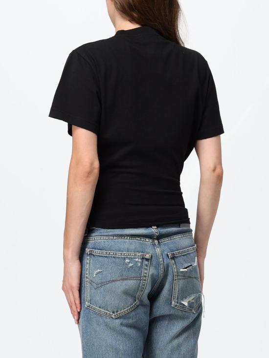 26FW 발렌시아가 빈티지 홀리데이 코튼 티셔츠 A0016UTUVO8 1000 Black - BALENCIAGA