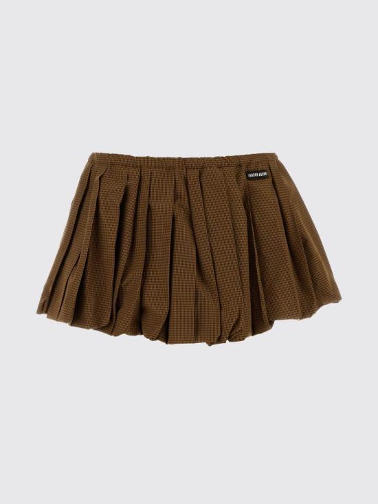 26FW 미우미우 테크니컬 미니스커트 MG2723SOOO19OS F0QB7 Brown