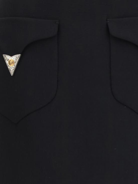 26FW 베르사체 미디 스커트 10254571A18305 1B000 Black - VERSACE