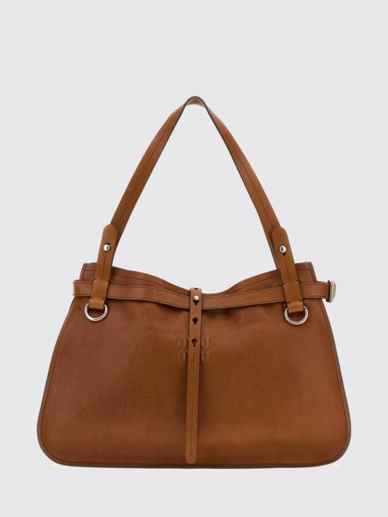 26FW 미우미우 엠보스드 로고 쇼퍼백 5BG3402IER F0046 Brown