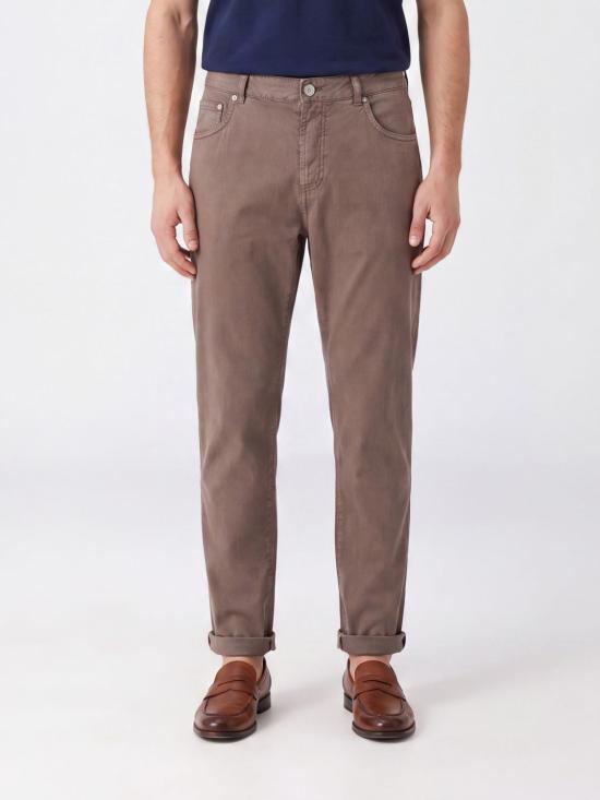 26SS 브루넬로 쿠치넬리 스트레이트 팬츠 M252DF1010 C6046 Brown