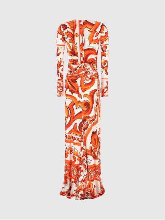 26FW 돌체앤가바나 롱 원피스 F611CTFS8DS IO3TN Orange - DOLCE & GABBANA