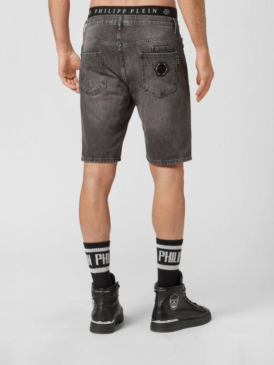 26SS 필립 플레인 데님 숏팬츠 UABCMDT3319PDE004N 10OR Grey - PHILIPP PLEIN