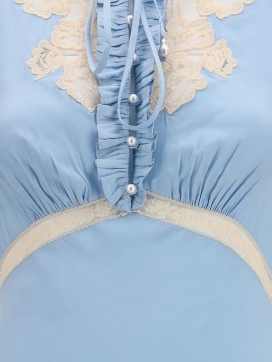 26FW 셀프 포트레이트 롱 원피스 PF26017MBL Blue - SELF PORTRAIT