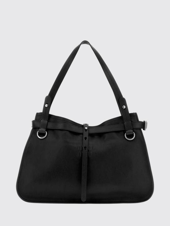 26FW 미우미우 엠보스드 로고 쇼퍼백 5BG3402IER F0002 Black