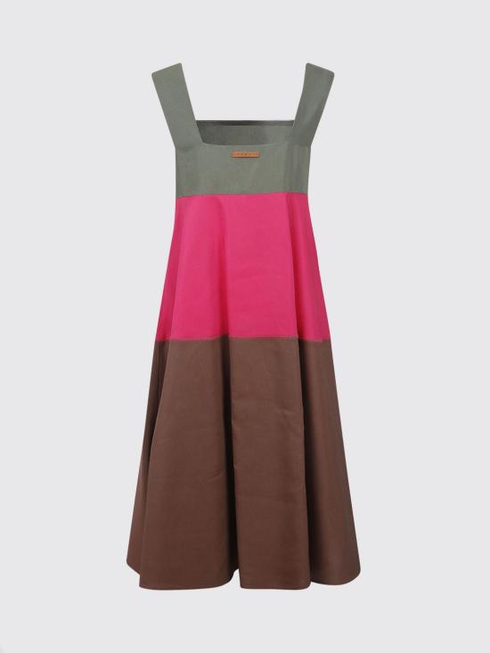 26SS 마르니 롱 원피스 ABMA1532QXTR015 00M37 Tobacco - MARNI