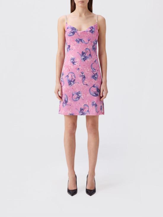 26SS 베르사체 미디 원피스 80HAO936JS551 499 Pink