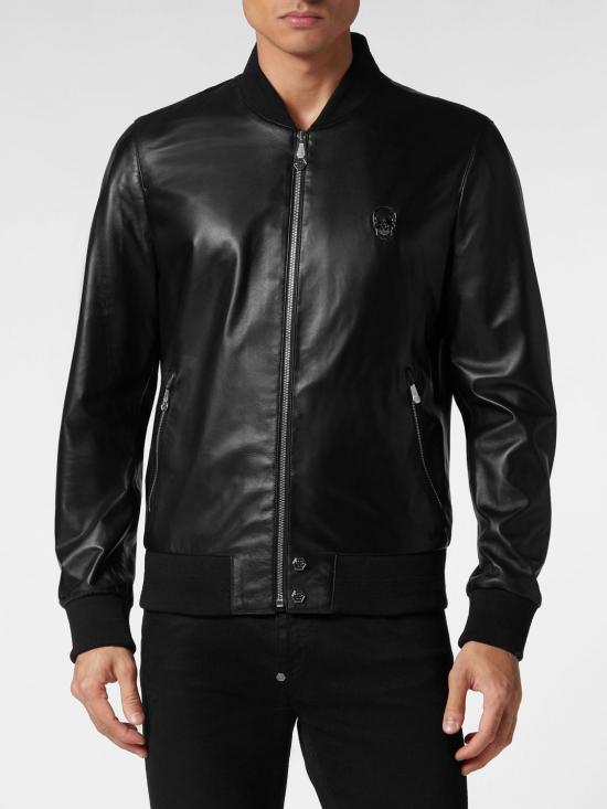 26SS 필립 플레인 가죽 자켓 LABCMLB1266PLE010N 02 Black
