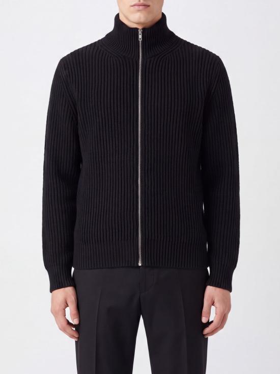26FW MM6 메종마르지엘라 집업 니트 SH0AM0095M13286 900 Black