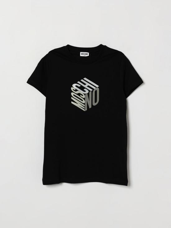 26FW [키즈] 모스키노 티셔츠 HMM05VLAA57 60100 Black