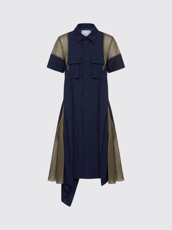 26SS 사카이 미디 원피스 2608427 212 Navy - SACAI