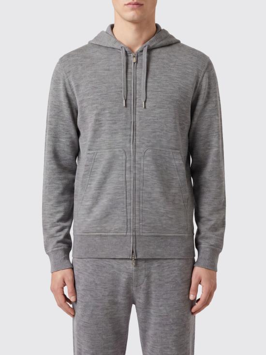 26SS 브루넬로 쿠치넬리 캐시미어&실크 지퍼업 후드 스웨트셔츠 MM8359069G C8299 Grey